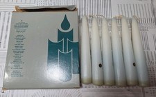 PartyLite P0665 Sky Blue 6 Dinner Candles Unscented NOS picture
