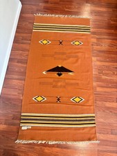 Vintage Ortega’s Weaving Shop Chimayo Hand Woven Rug 100% Wool 75.5