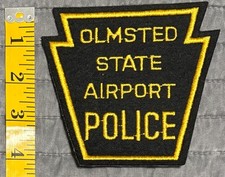 Rare Vintage Obsolete Olmsted Pennsylvania PA Felt Airport Police Patch picture