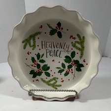 Mary & Martha Heavenly Peace Christmas Ceramic Pie Dish Plate 10