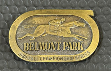 Vintage Belmont Park 1980 Fall Championship Series Brass Belt Buckle picture
