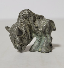 American Buffalo Bison Emaciated Metal Mini Figurine Vintage Game Piece 1