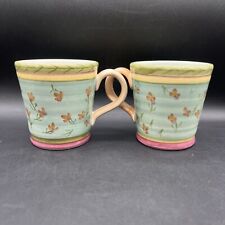 2 Culinary Arts Studio Julie Ingleman Designs Floral Coffee Cups Mugs Green picture
