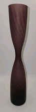 Vintage Tall Amethyst Satin Striped Glass 11
