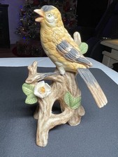 Vintage 1960-1970 MCM Bisque Ceramic 6” Yellow Finch Bird. Inarco Japan E-4977 picture