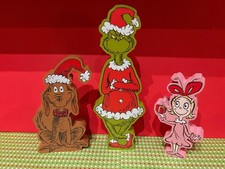 NEW HOW THE GRINCH STOLE CHRISTMAS WOOD WALL HANG MAX, THE GRINCH AND CINDYLOU picture