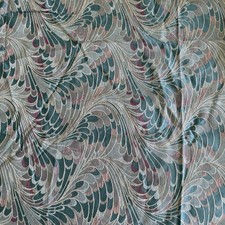 Vintage Woven/Tapestry Peacock Feather Fabric 45” X 53” Art Deco MCM Green Pink picture