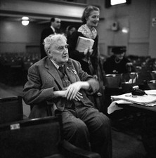 English composer Ralph Vaughan Williams seated in the stalls durin - Old Photo picture