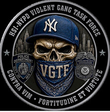 HSI NYPD Violent Gang Task Force VGTF Challenge Coin, Rare Original Militaria picture