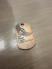Steel Flame Winged Crusader Tag For Those I Love I Will Sacrifice Copper picture