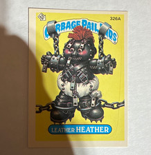 Topps 1987 Garbage Pail Kids #326A Leather Heather Sticker Trading Card picture