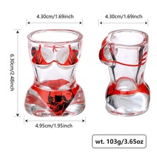 Funny Shot Glasses Set of 2 Muscle Man Bikini Body Novelty Gag Gift Party Favors picture