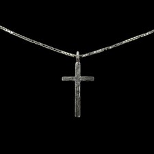 Historic WWII Aircraft Metal Necklace Cross Pendant Made From Military Aircraft picture