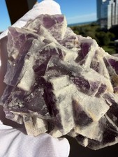 Purple Sugar Fluorite Cluster 428g Frosted Cubic Crystal Mineral Specimen picture