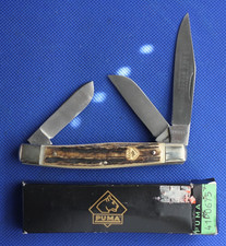 Vintage Puma #410675, 3 blade stockman, Stag, NIB, NOS picture