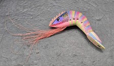 Vintage Oaxacan Shrimp Camaron Signed Fidel Blas, Painted Wood Carving Alebrije picture