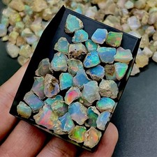 Natural Ethiopian Opal Rough Stones – Welo Fire Opal, Dry Uncut Raw Opal Crystal picture