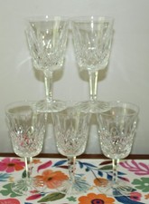 Five WATERFORD Water Wine Goblets LISMORE Irish Crystal picture