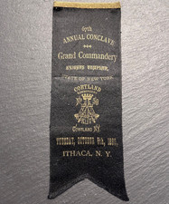 1880 ITHACA, NY KNIGHTS TEMPLAR 67TH CONCLAVE COURTLAND #50 RIBBON B232 picture