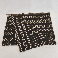 Vintage Authentic African Mudcloth Blanket Mali Hand Woven Bogolanfini Tapestry picture