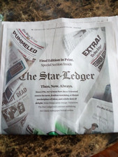 The Star Ledger Newspaper 2/2/25- Final Print Ever with INSERT picture