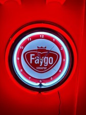 Faygo Detroit Soda Fountain Bar Man Cave Store Neon Style Retro LED Clock Sign picture