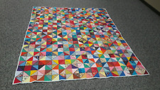 Vintage Finished Quilt Handmade Kitschy Patchwork Multi Color 83
