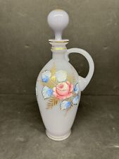 Vintage Purple Hand Painted Decanter Glass Vase Read Description picture