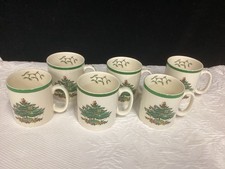 Set Of 6 Vintage Spode Christmas Tree Coffee Cocoa Mugs- England picture