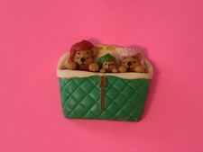 Giftco Vintage 1980s 3 Bears Bed Memo Buddies Refrigerator Magnet Complete Set picture
