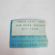 Neil Young Concert Ticket Stub 1988 Darien Lake Lakeside Amphitheater VTG Blue picture