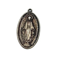 Vintage Sterling Silver Blessed Medal Saint Mary Hayward Religious Medal picture
