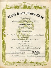 General Lewis Chesty Puller USMC US Marine Navy Cross Signed Autograph Grad LOA picture