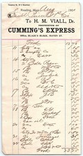 1900 Cummings's Express Reading MA vintage billhead picture