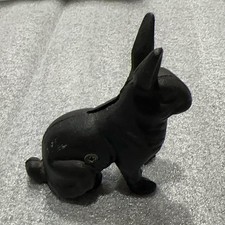 Cast Iron Rabbit Vintage Coin Bank picture