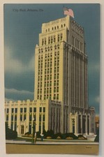 Atlanta GA City Hall Postcard Art Deco Tower Vintage Southeast Architecture View picture