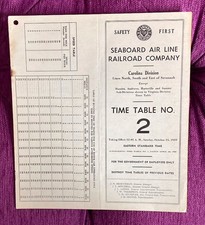 Seaboard Air Line Railroad 10/25/59 Employee Timetable-Carolina Division picture
