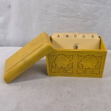 Lerner Vintage Yellow Floral Recipe Box 3x5 Index Card Holder Shaw-Walker picture