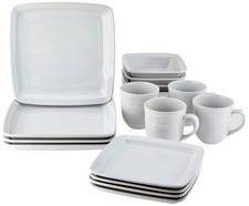 American Atelier Square Dinnerware Kitchen Plates Bowls And 16 Piece Stoneware picture
