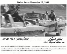 John F Kennedy assassination Stemmons Freeway Clint Hill Signed 8x10 REPRINT picture