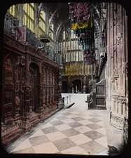 LONDON WESTMINSTER ABBEY INTERIOR C1890 VICTORIAN PHOTOGRAPH Magic Lantern Slide picture