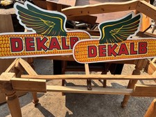 VINTAGE ORIGINAL DEKALB SEED SIGN DOUBLE SIDED MASONITE FLYING EAR picture