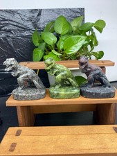 3pc Natural Mixed Dinosaur skull hand Carved Quartz Crystal reiki healing gift picture