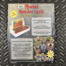 NOSTALGICARDS 2001 MORBID MONSTERS CARDS ONE-SIDED FLYER PROMO AD SELL SHEET picture