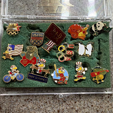 Vintage 1984 LA Olympics Pin Lot Sam the Eagle Disneyland 1985 Donald Duck 15pc picture