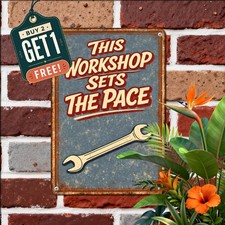 Garage Rules Wall Decor Iron Sign Vintage Auto Mechanic Workshop Metal Plaque picture