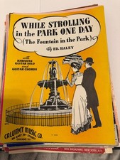 While Strolling In The Park One Day Vintage Sheet Music picture