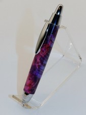 Handmade Mini Click Pen made from Purple and Pink Dyed Box Elder Burl. #18 picture