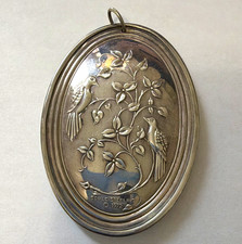 Towle Sterling Silver 2 turtle doves Ornament Christmas 1972 picture