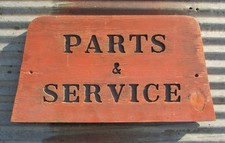 VINTAGE PARTS & SERVICE WOOD ROUTED SIGN STORE REPAIR WOODEN TRADE antique paint picture